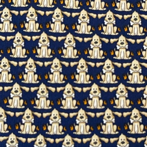 Salvatore Ferragamo Blue 100% Silk Toad LilyPad Whimsical Italy Tipped Tie